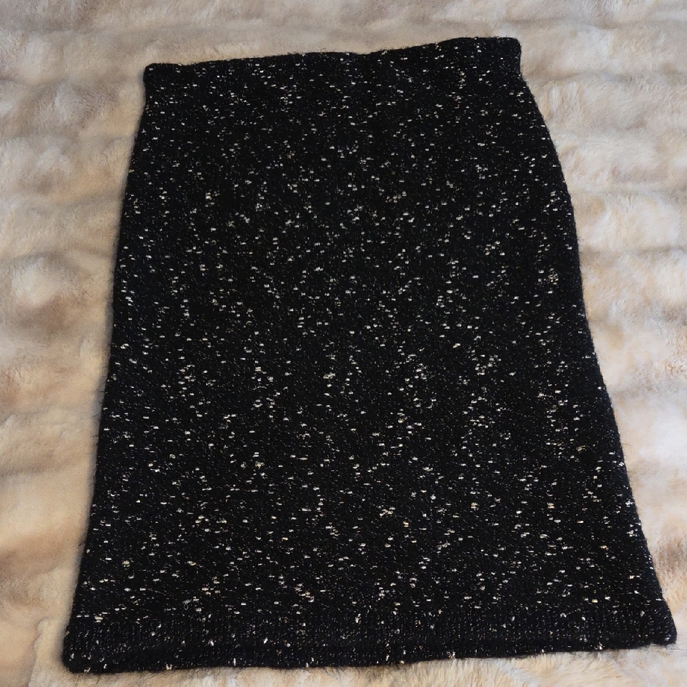 Ann Taylor Black and White Speckled Pencil Skirt